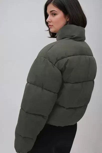 Women Solid Puffer Jacket